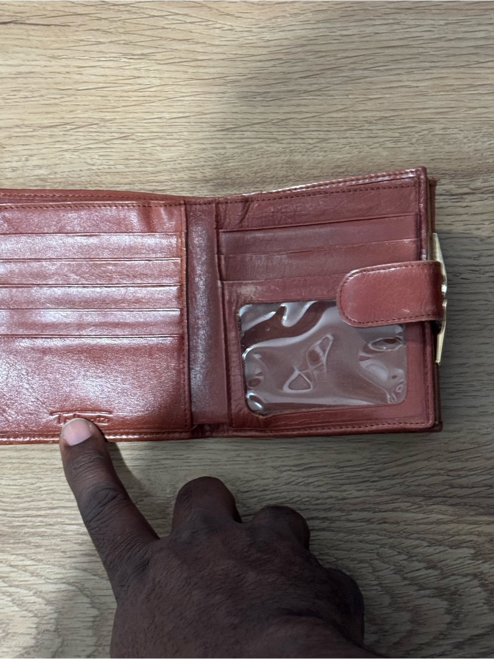 Talbots Woven Compact Wallet - Rust Red - Picture 5 of 8